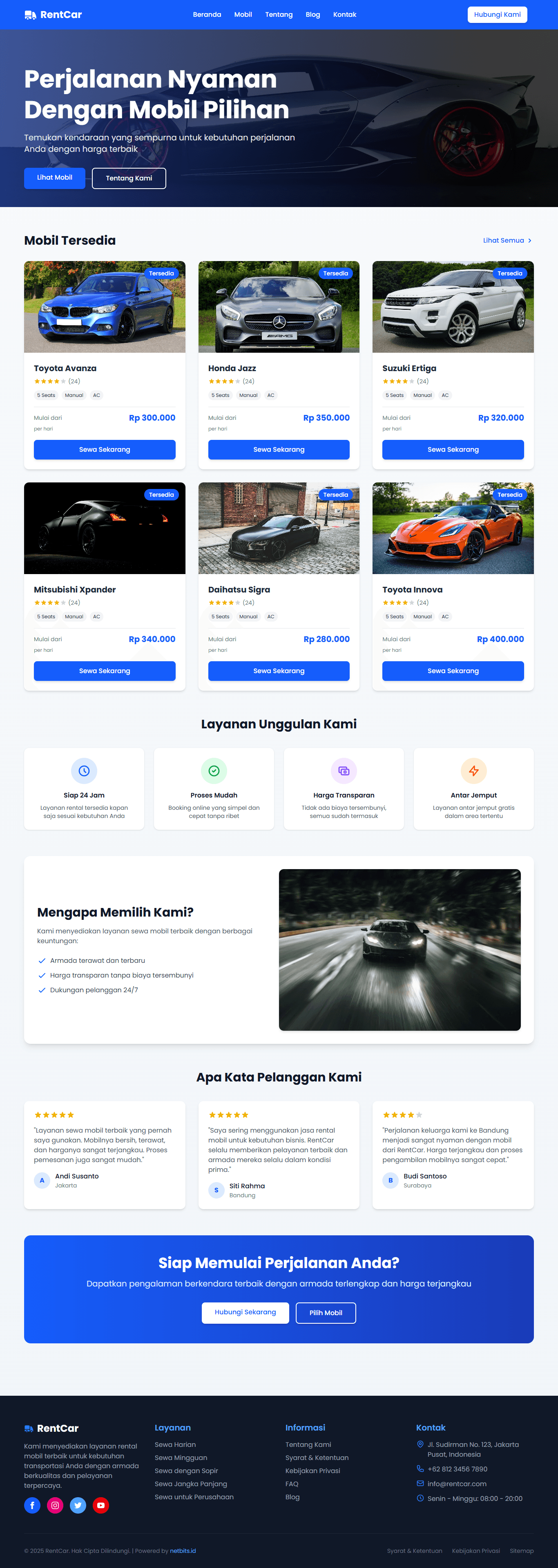 Website Rental Mobil
