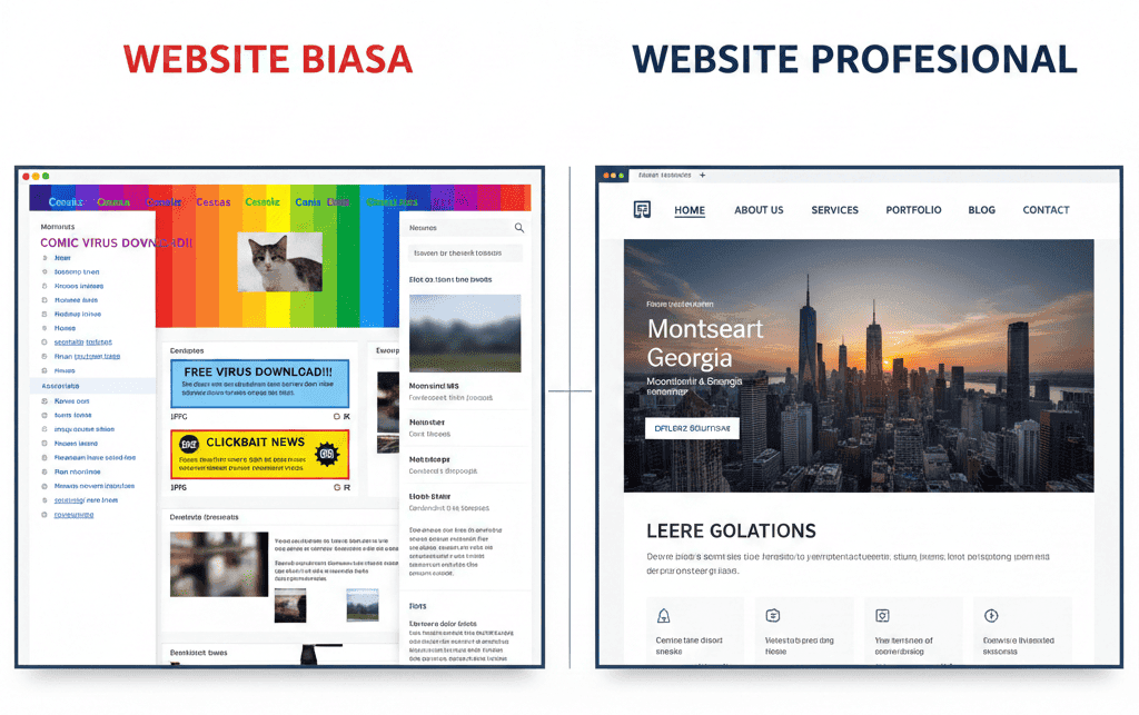 Perbedaan Website Biasa vs Website Profesional