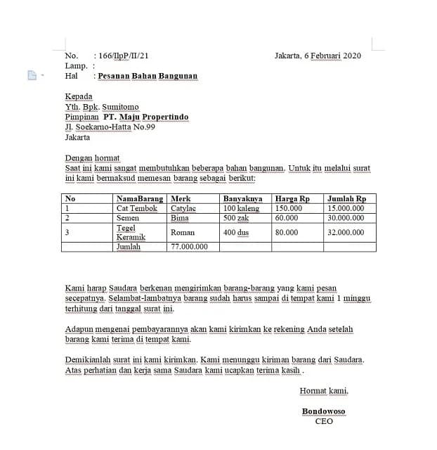 7 Contoh Surat Penawaran Barang Elektronik yang Baik dan Benar