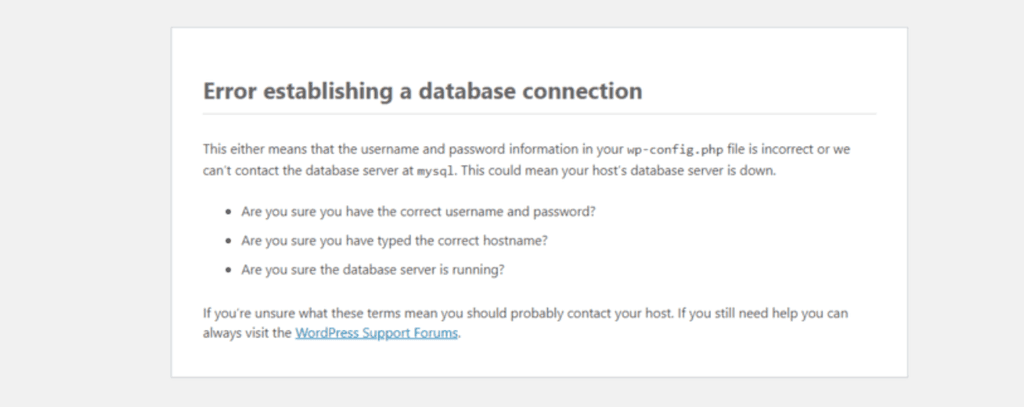 Cara Mengatasi Error Establishing a Database Connection pada Website WordPress